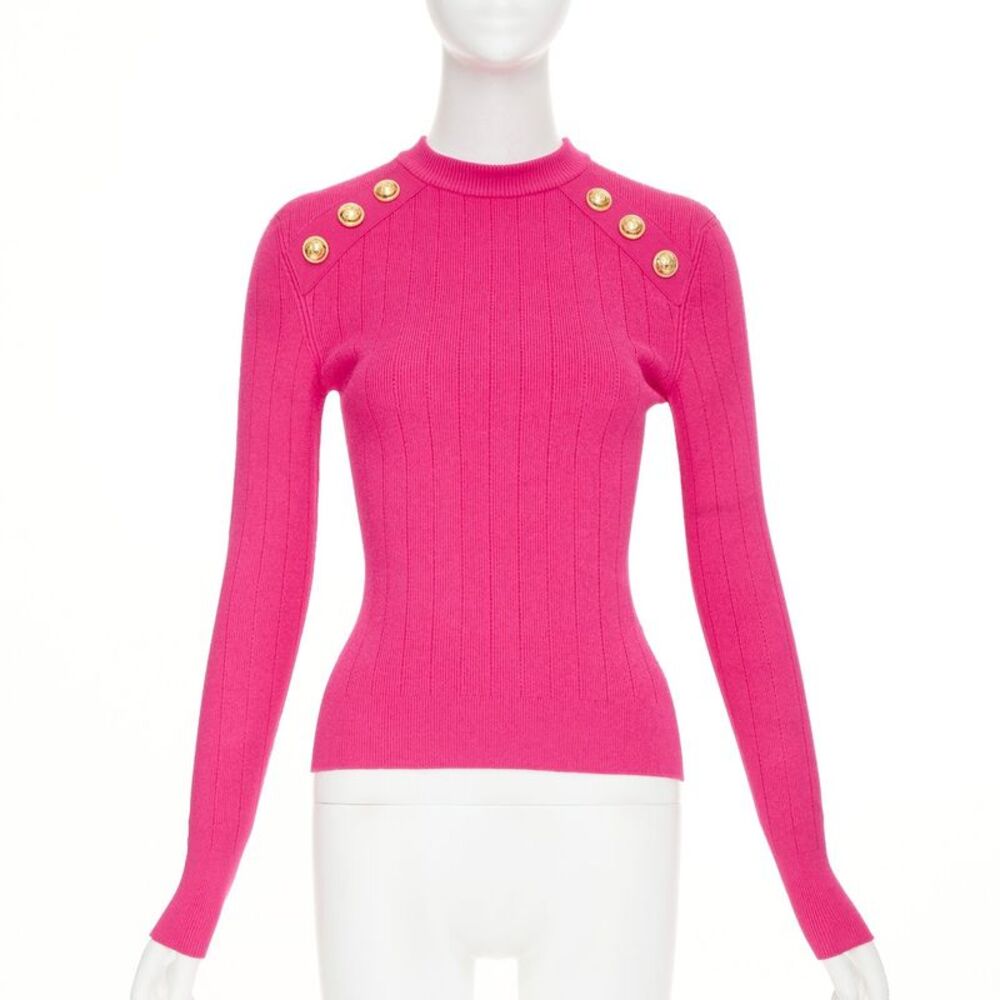 Balmain ribbed crew pullover sweater